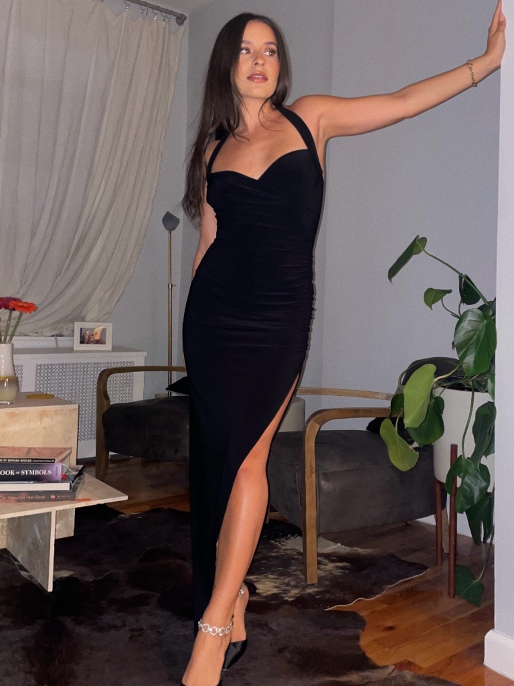 NWT Norma Kamali Drape Halter Gown Size XS